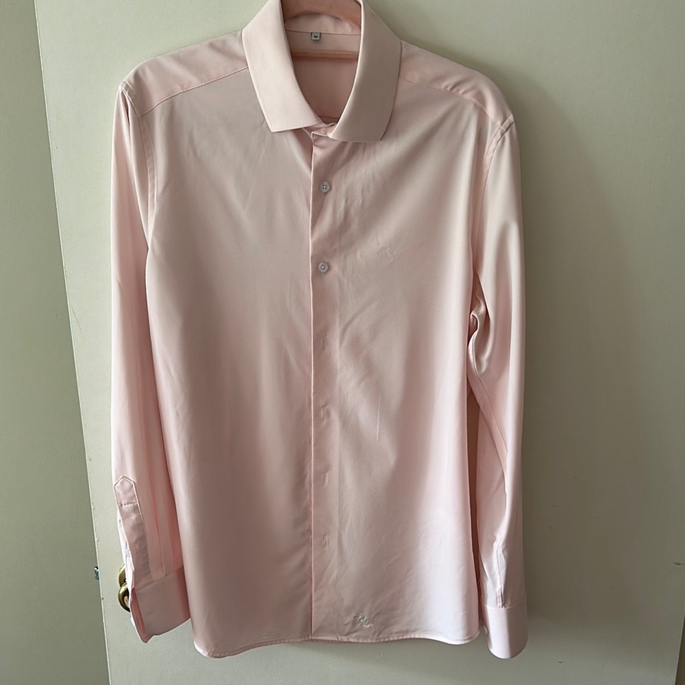 Men’s Medium State and Liberty shirt light pink athletic fit